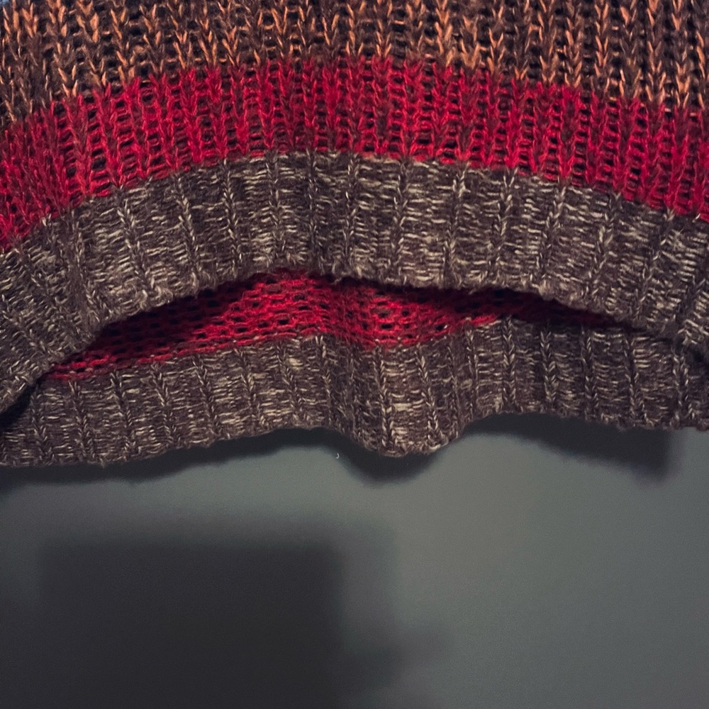 Multicolor Striped Cowl Neck Sweater - Picture 4 of 5